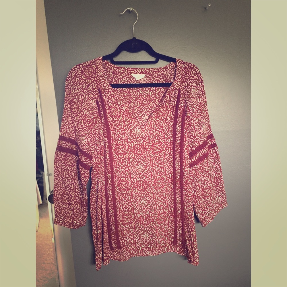 Maroon Boho Blouse